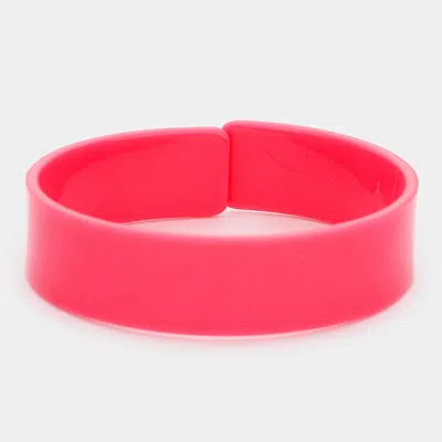 Fashnzfab Celluloid Acetate Adjustable Bracelet In Pink