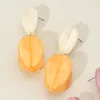 Fashnzfab Celluloid Acetate Bold Geometric Flower Bud Dangle Earrings In Yellow