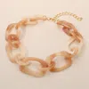 Fashnzfab Celluloid Acetate Chunky Abstract Link Necklace In Gold