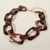Fashnzfab Celluloid Acetate Chunky Abstract Link Necklace In Gold