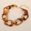 Fashnzfab Celluloid Acetate Chunky Abstract Link Necklace In Multi