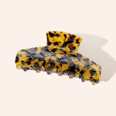 Fashnzfab Celluloid Acetate Hair Claw Clip In Brown