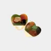 Fashnzfab Celluloid Acetate Heart Stud Earrings In Multi