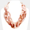 Fashnzfab Celluloid Acetate Link Necklace In Pink