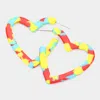 Fashnzfab Celluloid Acetate Open Heart Earrings - Multi In Multi