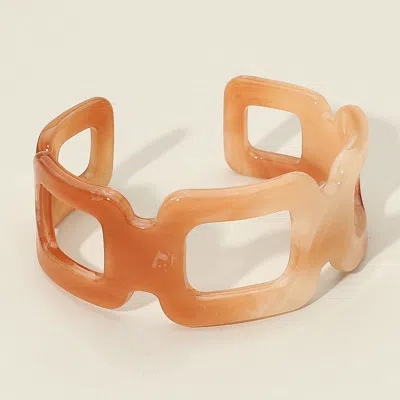Fashnzfab Celluloid Acetate Open Link Cuff Bracelet Neutral In Sand