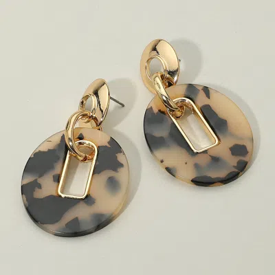 Fashnzfab Celluloid Acetate Oval Link Drop Earrings In Multi