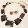 Fashnzfab Celluloid Acetate Plate Link Statement Necklace In Multi