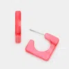 Fashnzfab Celluloid Acetate Square Earrings In Red