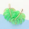 Fashnzfab Celluloid Acetate Tropical Leaf Dangle Earrings In Multi