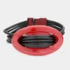 Fashnzfab Celluloid Hoop Accented Multi-tier Cord Bracelet Burgundy In Red