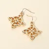 Fashnzfab Celtic Knot Drop Earrings In Gold