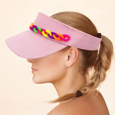 Fashnzfab Chain Band Visor Hat In Multi