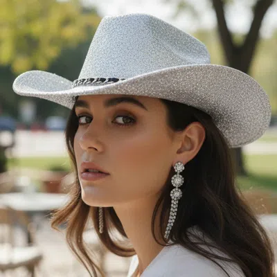 Fashnzfab Chain Belt Accent Festive Fedora Hat In Multi