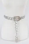 Fashnzfab Chain Link Belt In White