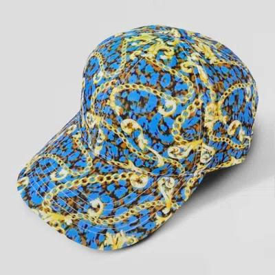 Fashnzfab Chain Patterned Baseball Cap In Blue
