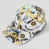 Fashnzfab Chain Patterned Baseball Cap In White