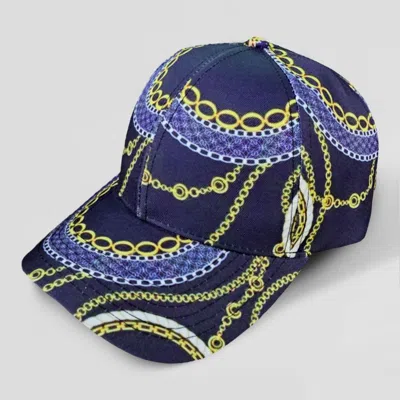 Fashnzfab Chain Patterned Baseball Cap In Blue