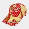 Fashnzfab Chain Patterned Baseball Cap In Red