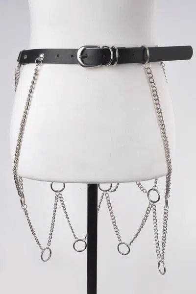 Fashnzfab Chain Skirt Belt In Black