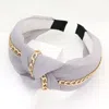 Fashnzfab Chain Trim Knot Headband In Gray