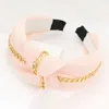 Fashnzfab Chain Trim Knot Headband In Pink