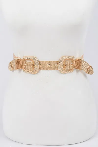 Fashnzfab Chainlink Iron Buckle Belt In Gold