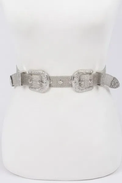 Fashnzfab Chainlink Iron Buckle Belt In Silver