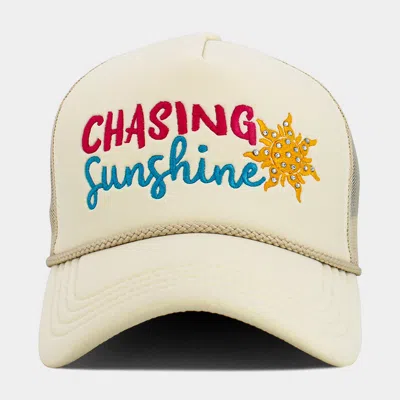 Fashnzfab Chasing Sunshine Mesh Back Trucker Hat In Multi