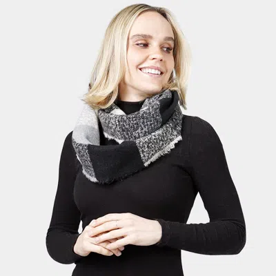 Fashnzfab Check Infinity Scarf In Black