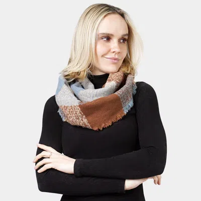Fashnzfab Check Infinity Scarf In Brown