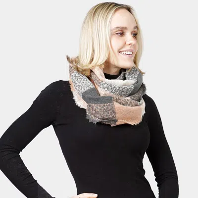Fashnzfab Check Infinity Scarf In Gray