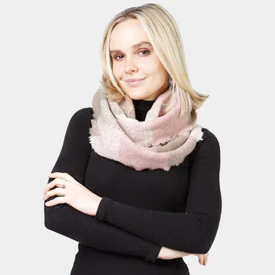 Fashnzfab Check Infinity Scarf In Pink