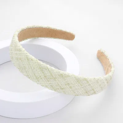 Fashnzfab Check Patterned Tweed Headband In Green