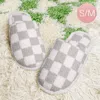 Fashnzfab Checkerboard Soft Home Indoor Floor Slippers - Gray In Gray
