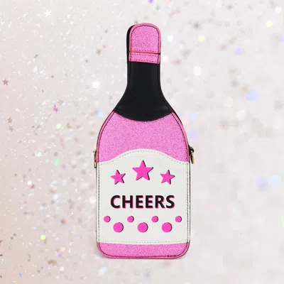 Fashnzfab Cheers Message Bottle Shaped Crossbody Bag In Pink