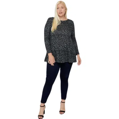 Fashnzfab Cheetah Print Tunic In Black