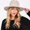 Fashnzfab Chenille Pattern Fedora Hat With Braided Band In Beige