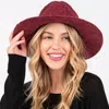 Fashnzfab Chenille Pattern Fedora Hat With Braided Band In Black