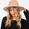 Fashnzfab Chenille Pattern Fedora Hat With Braided Band In Sand