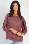 Fashnzfab Cherish Apparel Drop Shoulder Puff Sleeve Top In Multi