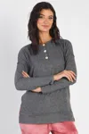 Fashnzfab Cherish Apparel Flannel Long Sleeve Slit Top In Pink