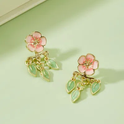 Fashnzfab Cherry Blossom Drop Earrings (pair) In Multi