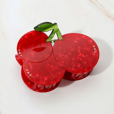 Fashnzfab Cherry Hair Claw Clip In Red