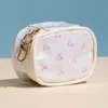 Fashnzfab Cherry Pattern Print Mini Zip Keychain Pouch Bag In Multi