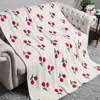 Fashnzfab Cherry Patterned Reversible Throw Blanket