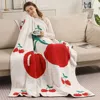 Fashnzfab Cherry Patterned Reversible Throw Blanket