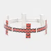 Fashnzfab Chevron Cross Stretch Bracelet Jet Black, Red, Silver In Multi