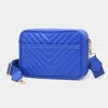 Fashnzfab Chevron Patterned Rectangle Crossbody Bag In Blue