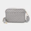 Fashnzfab Chevron Patterned Rectangle Crossbody Bag In Gray